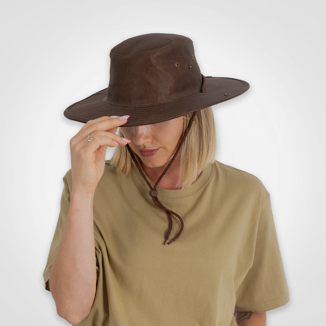 Oilskin Bush Hat - branded hats from JIMBU