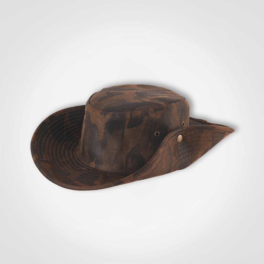 Oilskin Camo Bush Hat - branded hats from JIMBU