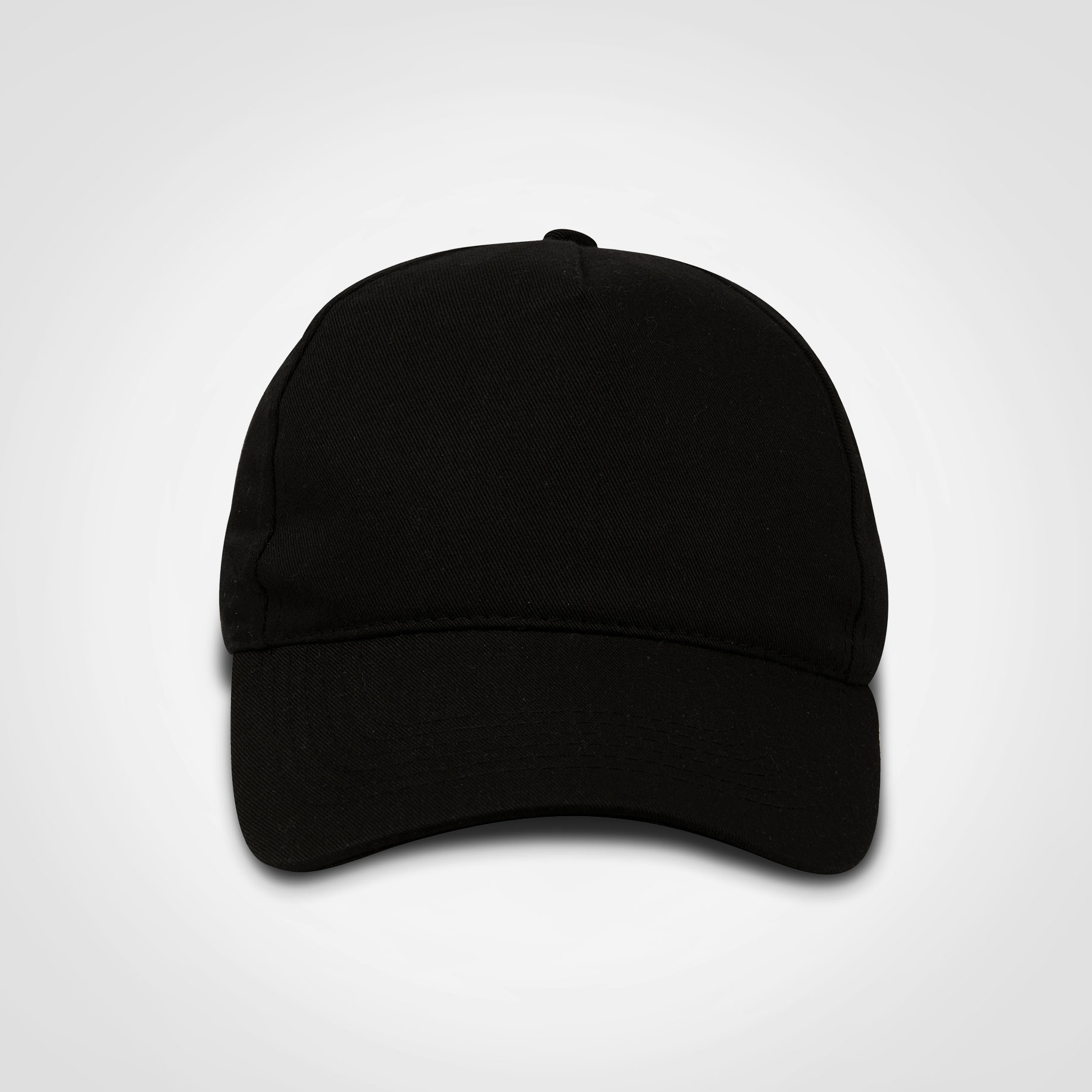 plain black 5 panel cap